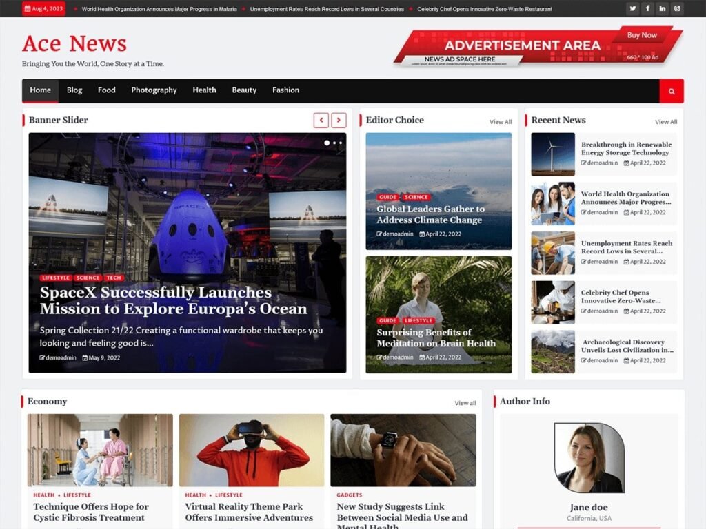 Ace News The WordPress Magazine Theme Ascendoor